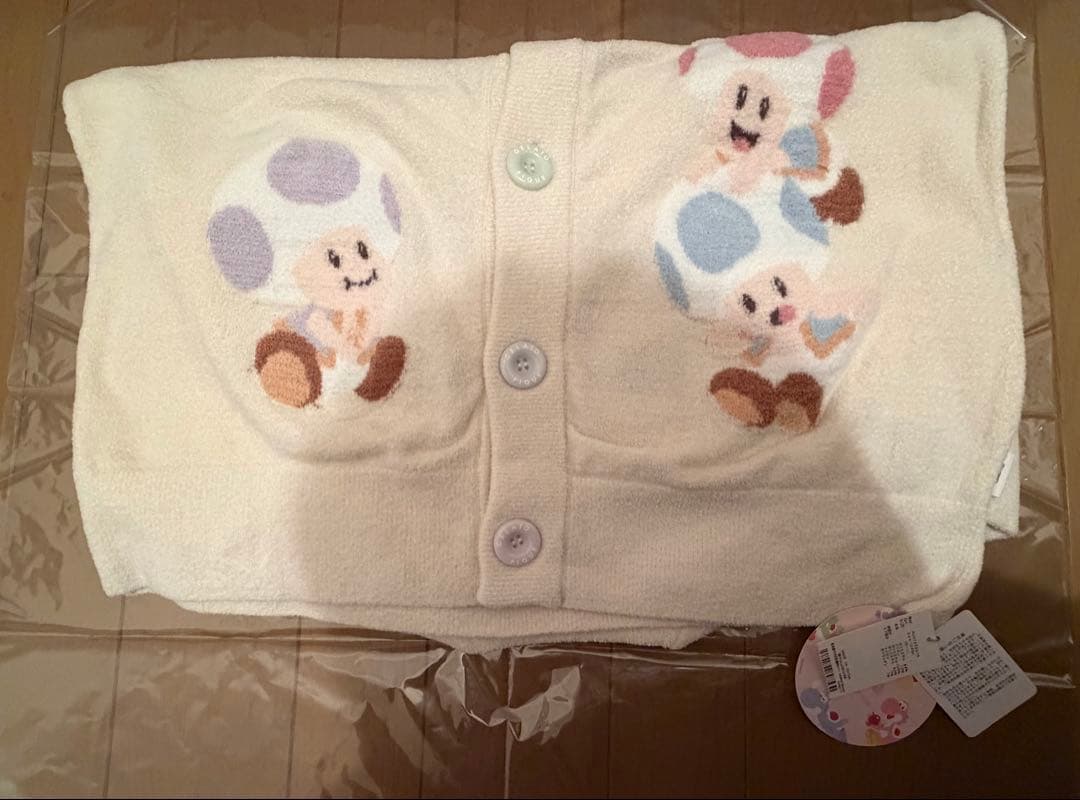 ジェラートピケ　キノピオ　ジャガードカーディガン　マリオ　ユニセックスM L