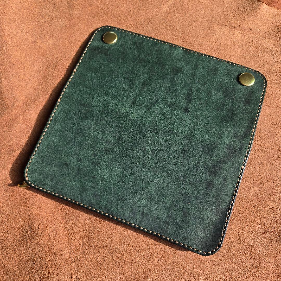 132ロング　トラッカーウォレット イタリアンレザーTEXAS【グリーン】