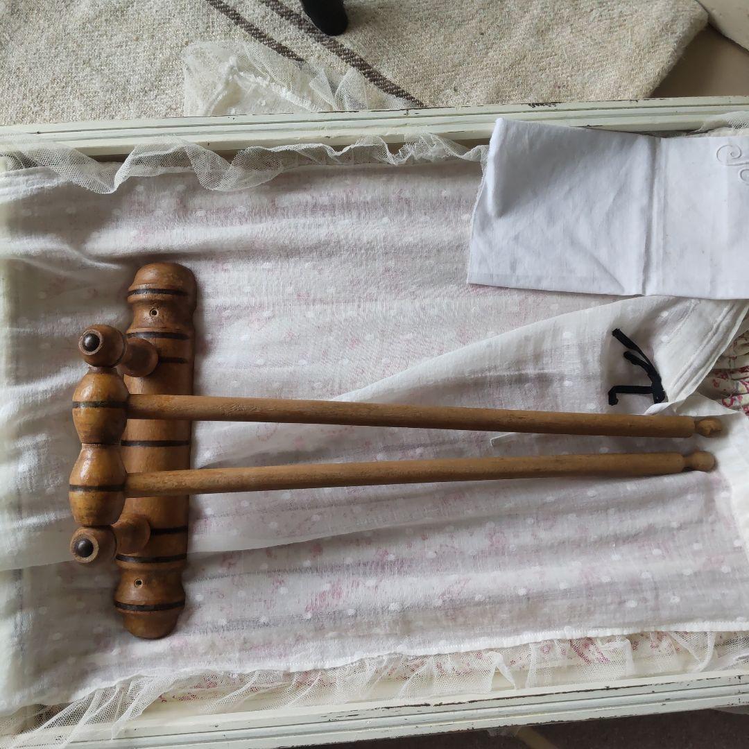 フランス アンティーク キッチン リネンハンガー バンブーハンガー