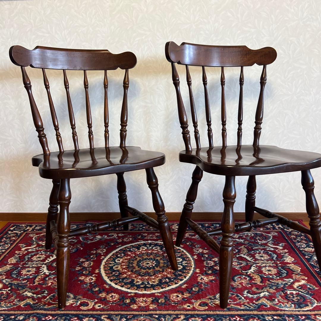 飛騨産業 HIDA キツツキ ダイニングチェア レトロ vintage 2脚