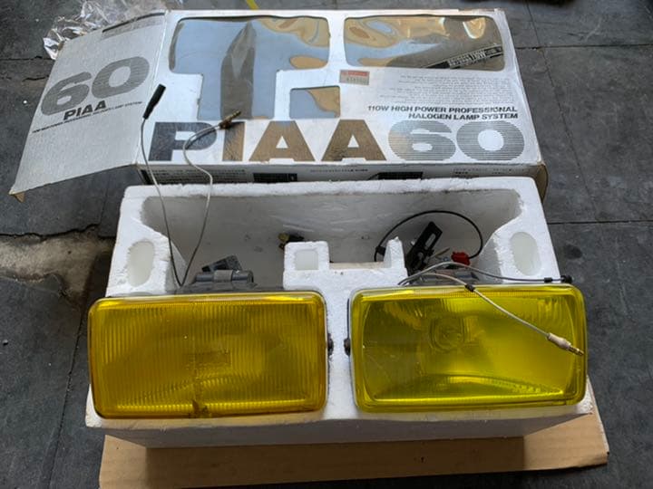 当時物 PIAA 60 角型 イエロー フォグランプ 110W 注文 当時物 レア