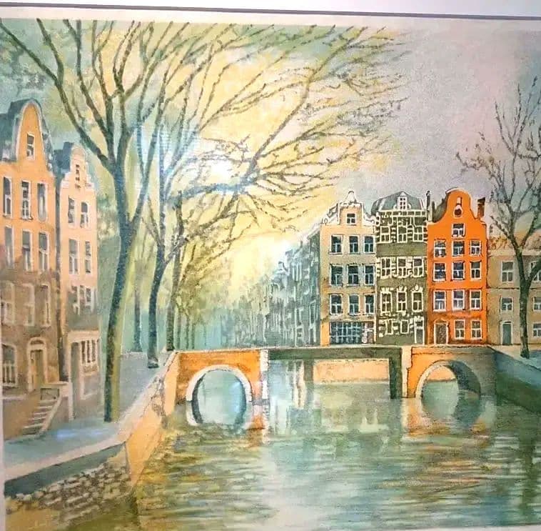 【真作保証、特価】リトグラフ　マイケル　ケルベラ、百貨店シ−ル