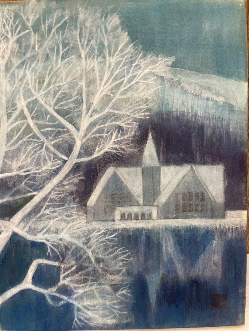 油絵 画家 ( 小宮 俊恵 ) タイトル 湖畔