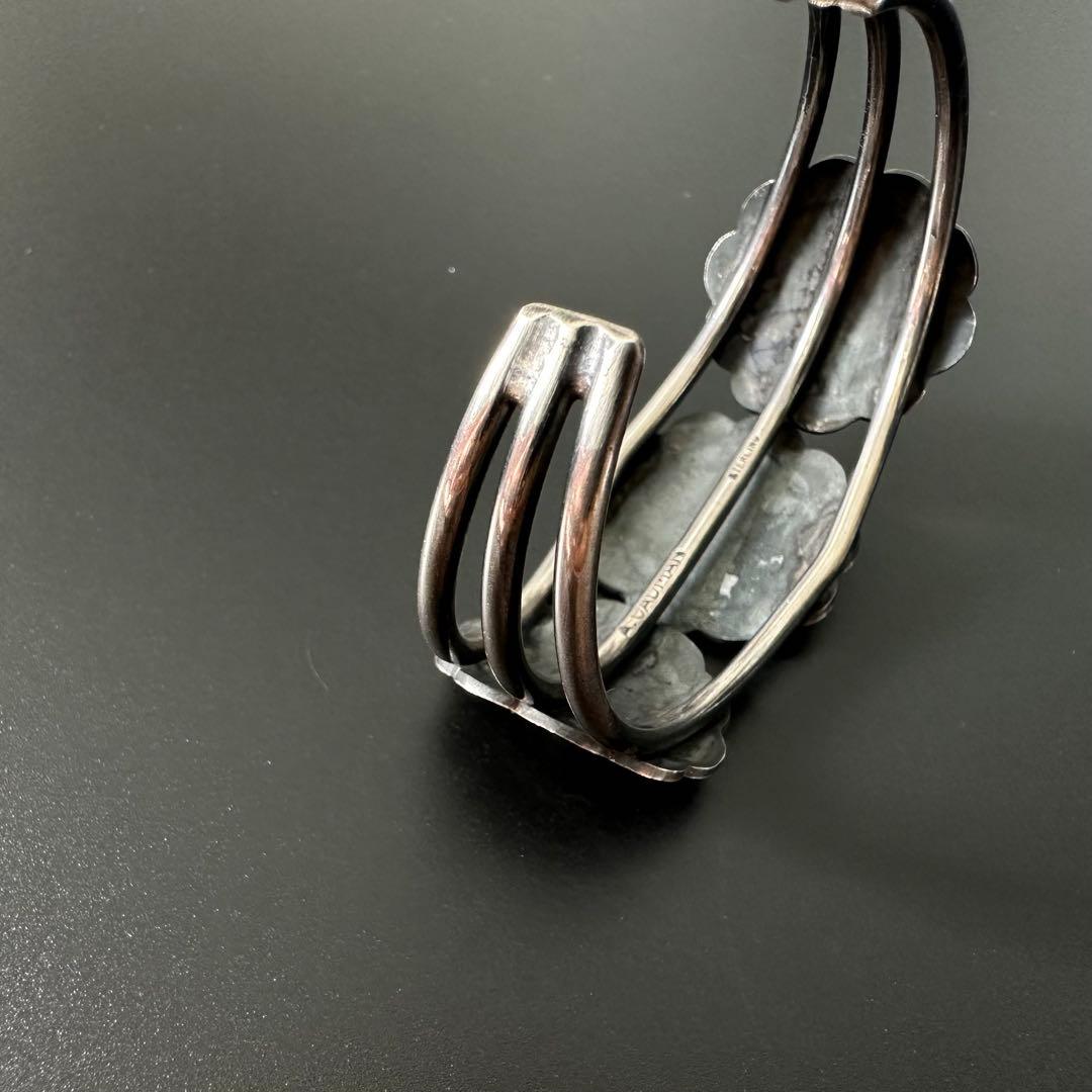 【美品】Navajo Andy Cadman 3連コンチョ バングル