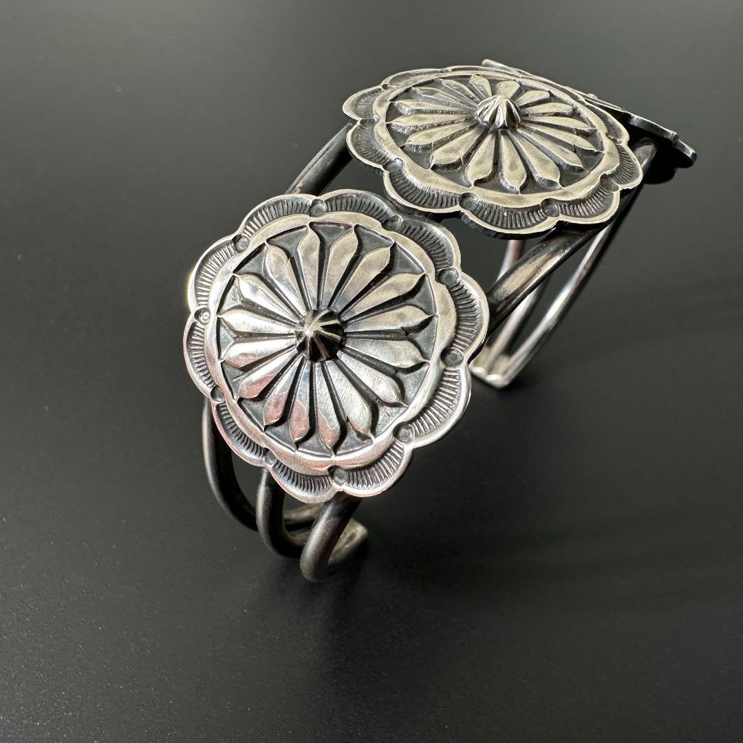 【美品】Navajo Andy Cadman 3連コンチョ バングル