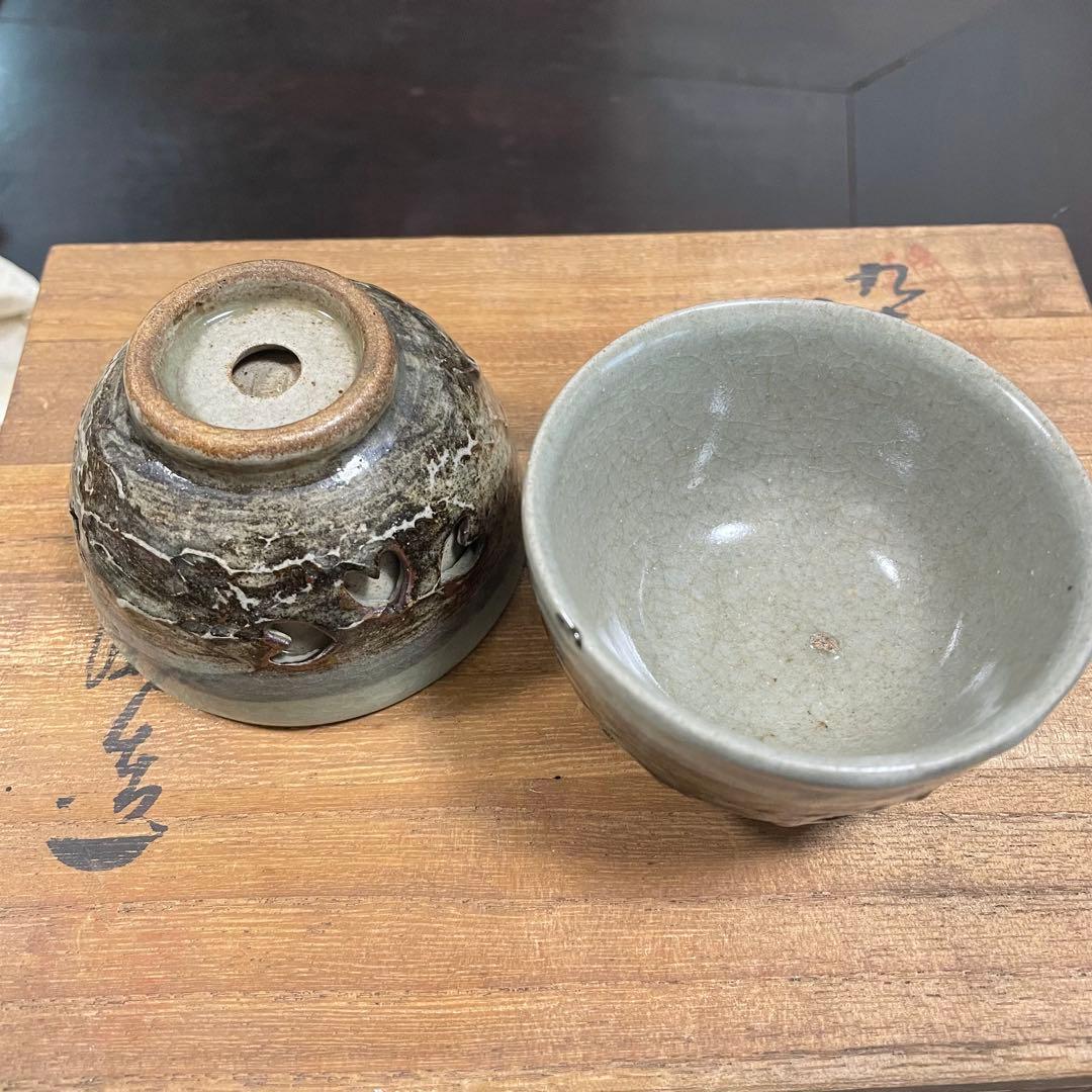 骨董☆二重焼☆茶器セット☆陶器☆急須☆湯呑み☆木箱付き☆明治〜昭和