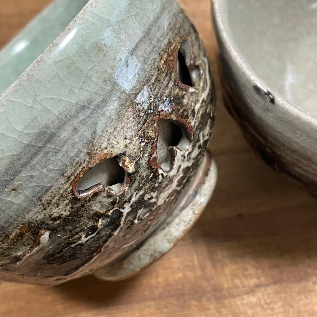 骨董☆二重焼☆茶器セット☆陶器☆急須☆湯呑み☆木箱付き☆明治〜昭和