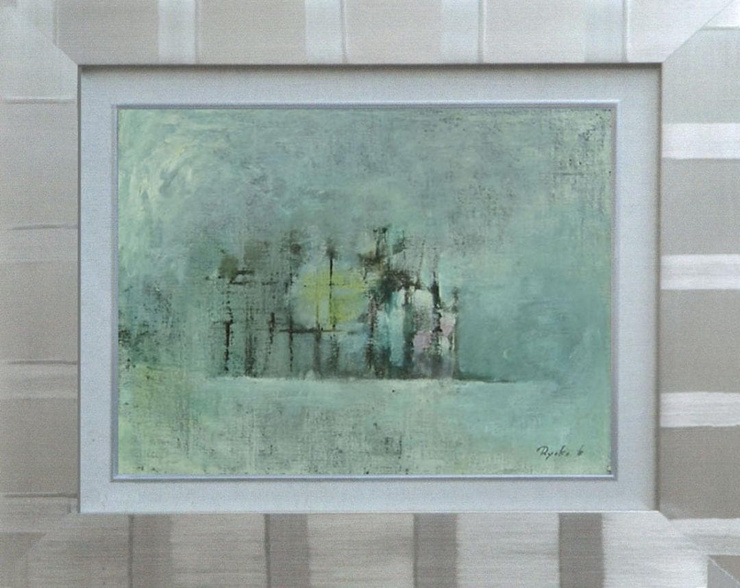 油絵 菅家令子 絵 絵画インテリア F4-272023 風景 雪国のはざ木 新潟