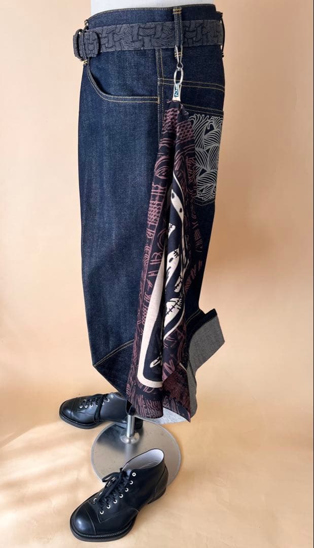 Nemeth ネメス:滲み抜染&着抜プリントバンダナ:ベルトループ装着可:美品