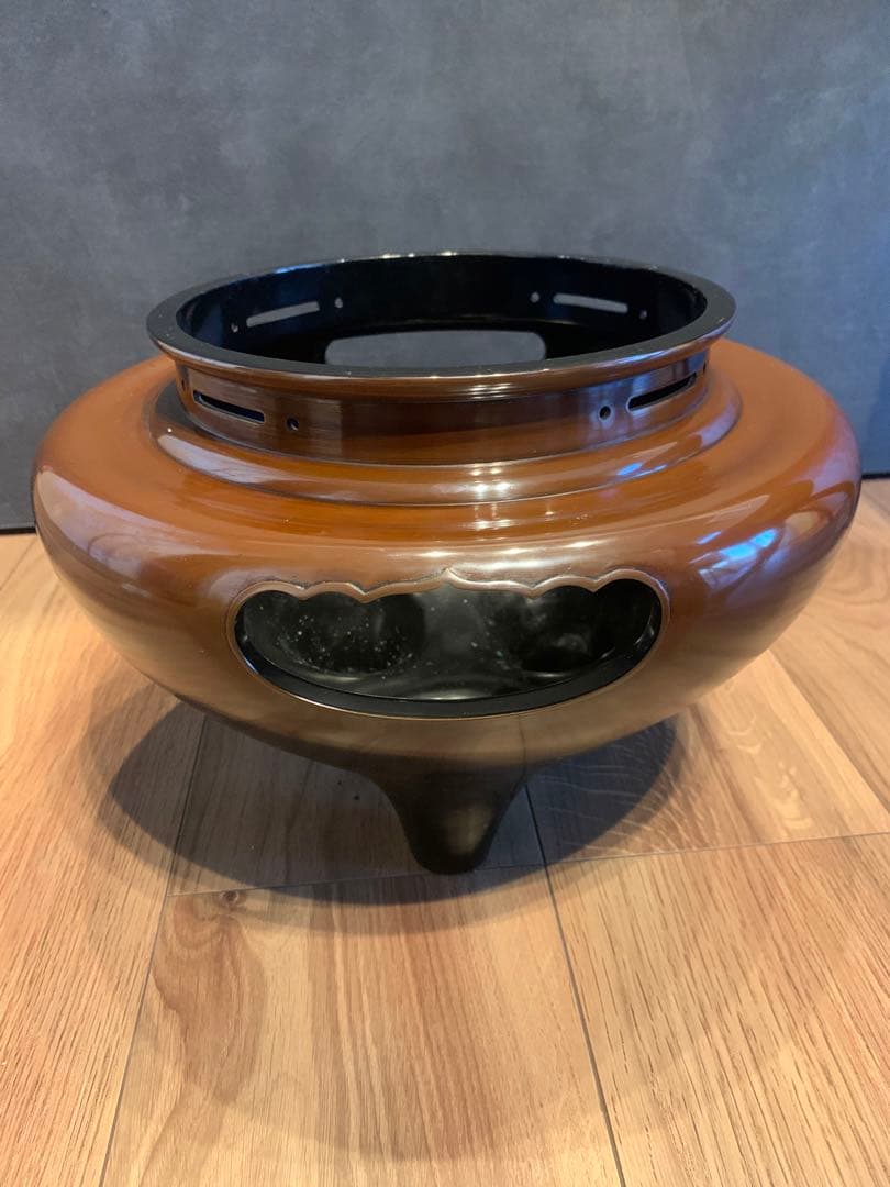 美品 茶道具 〈和田美之助〉 康銅朝鮮風炉 炉釜