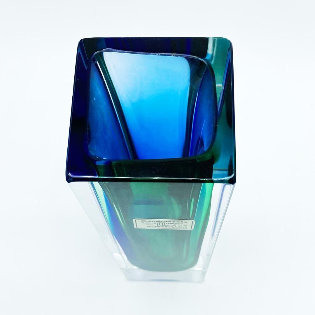 ヴェネチアガラス ムラノ マンドラザート 花瓶 一輪挿し グリーン