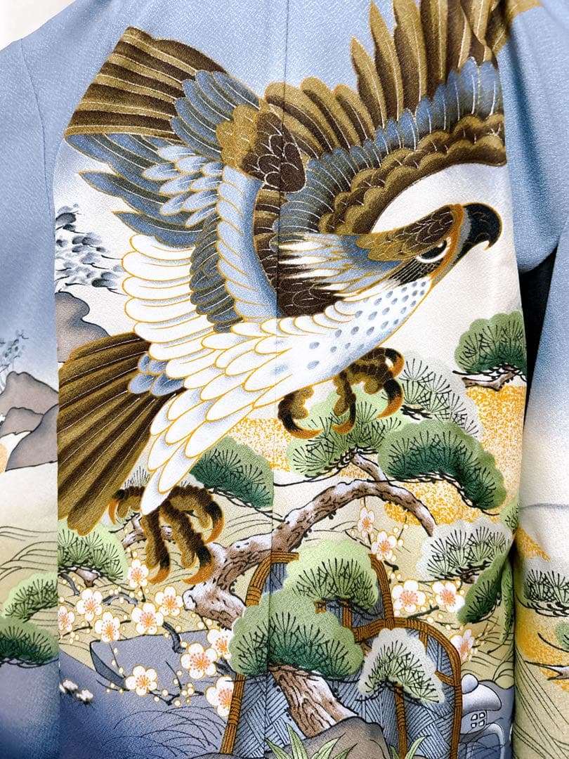 縦縞袴♡七五三　5歳　男の子　フルセット　一式　グレー系　鷹