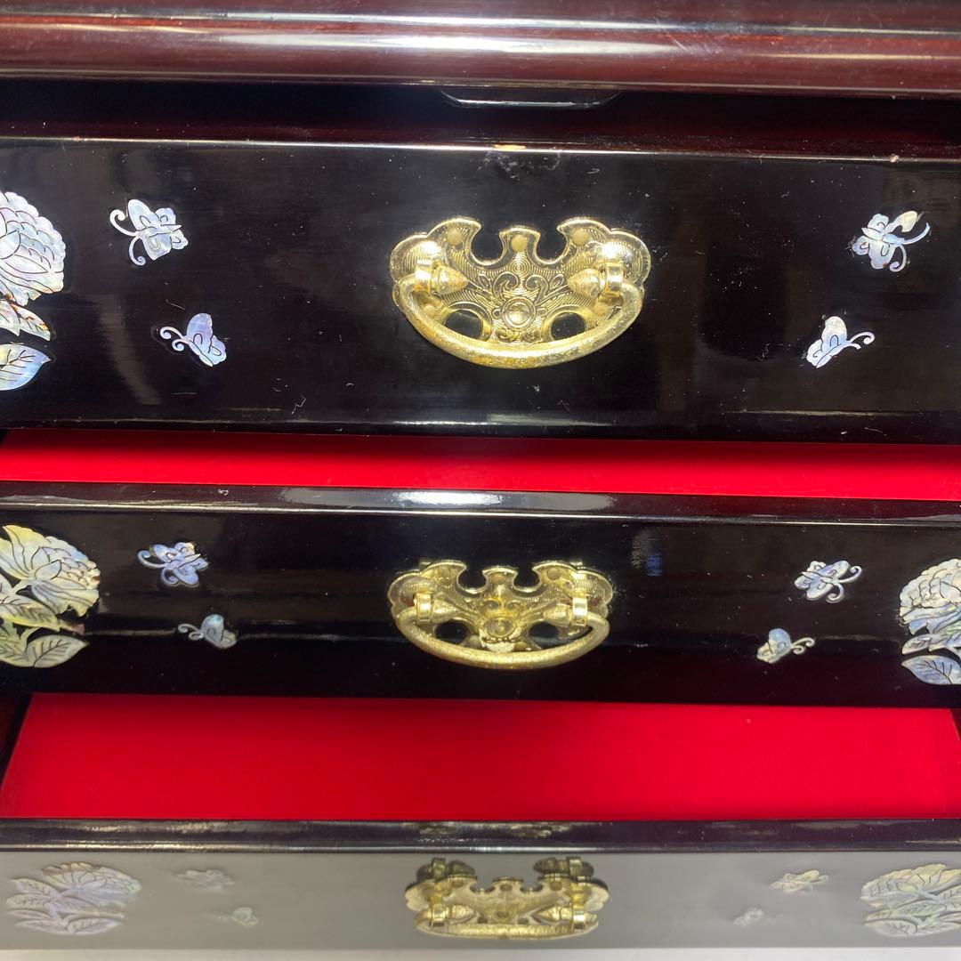 螺鈿，貝殻細工，宝石入り，小物入り，化粧箱、アクセサリーケース