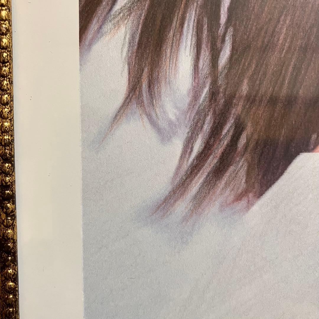 女優画29 額装品　額縁寸法32.7cm×24.0cm　カラー着色　定款付