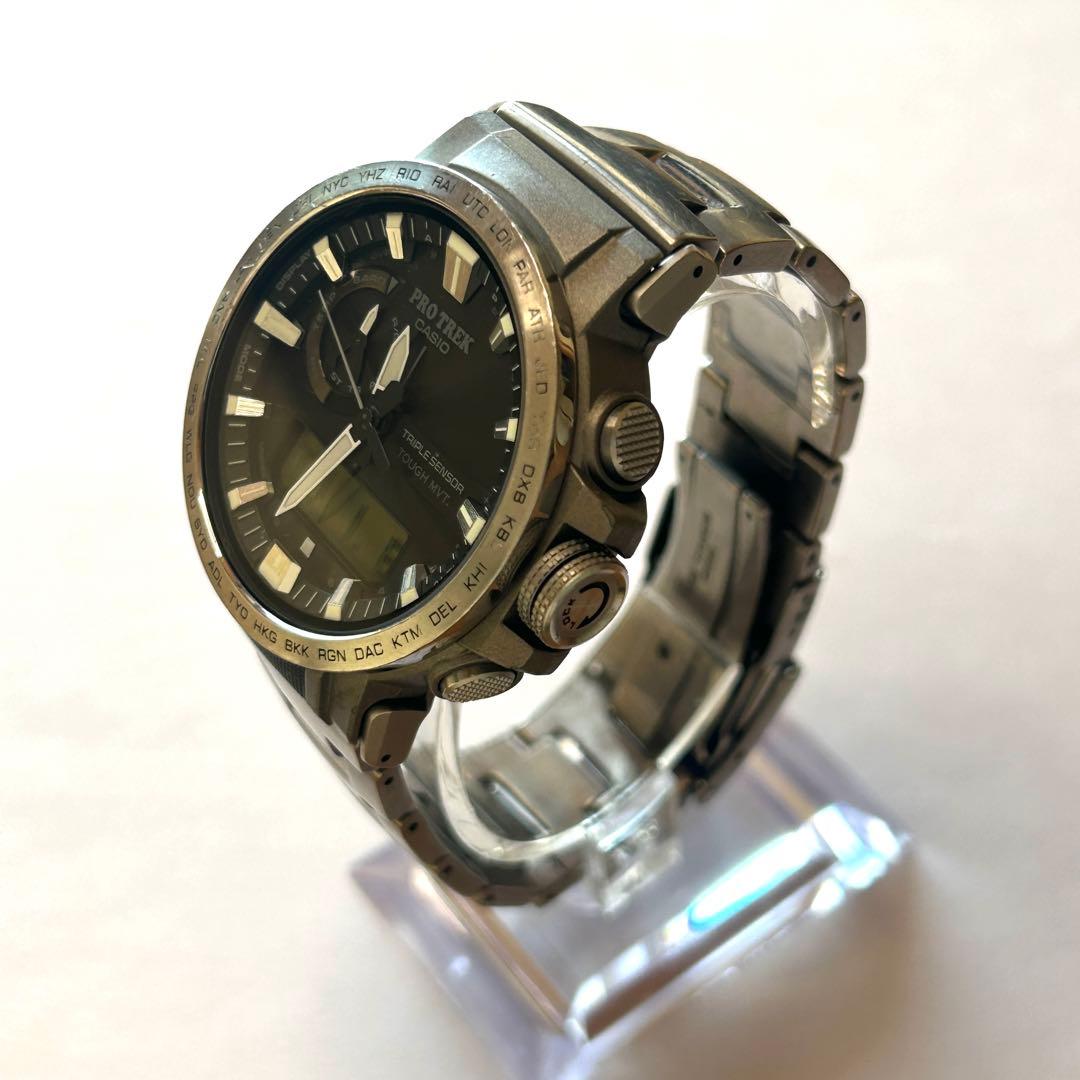 CASIO PRO TREK 電波ソーラー 腕時計 チタン マルチバンド6