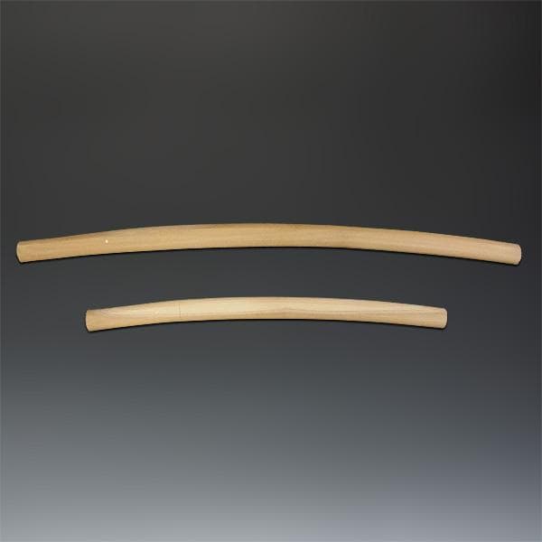 岐阜県関市製の模造刀 白鞘 大刀・小刀・刀掛け3点セットです。