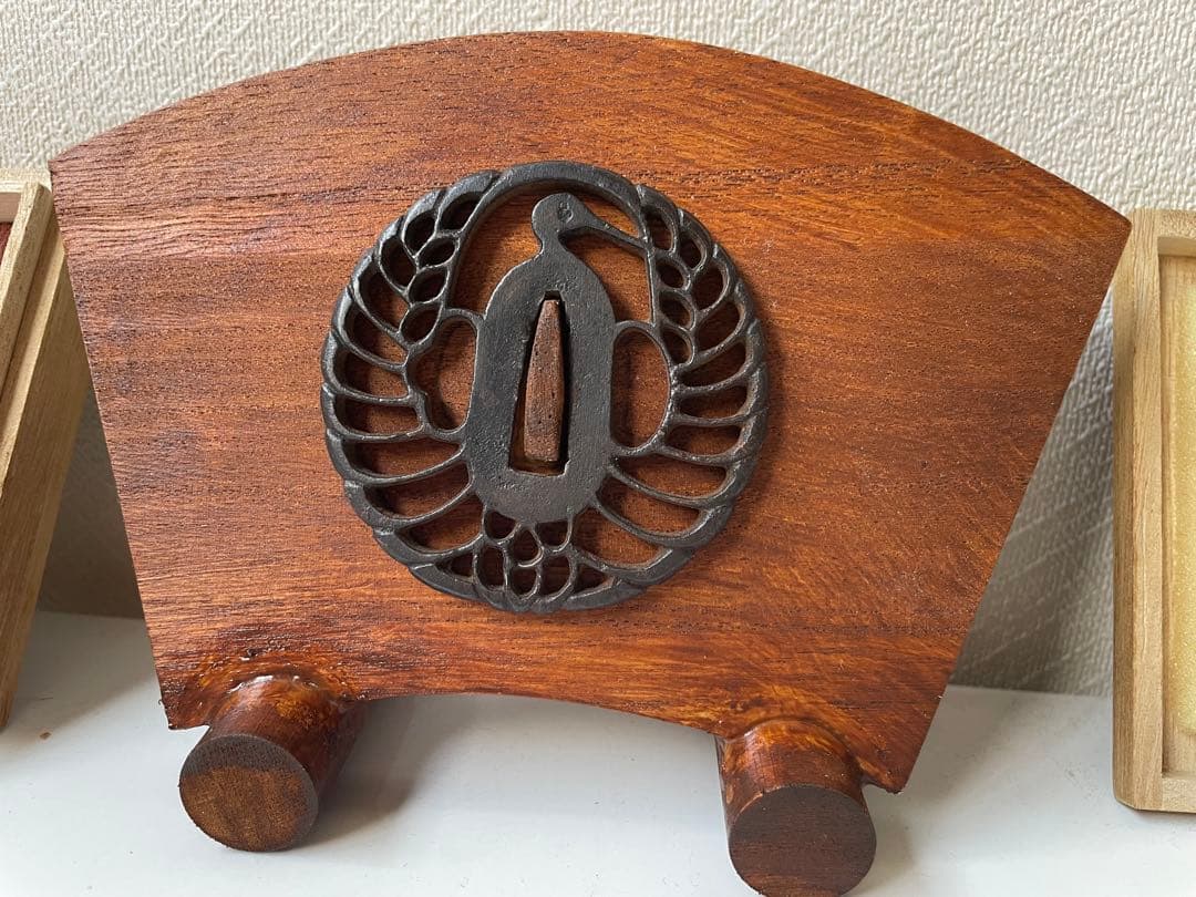 鍔　江戸時代鉄鍔　鶴丸透かし鍔