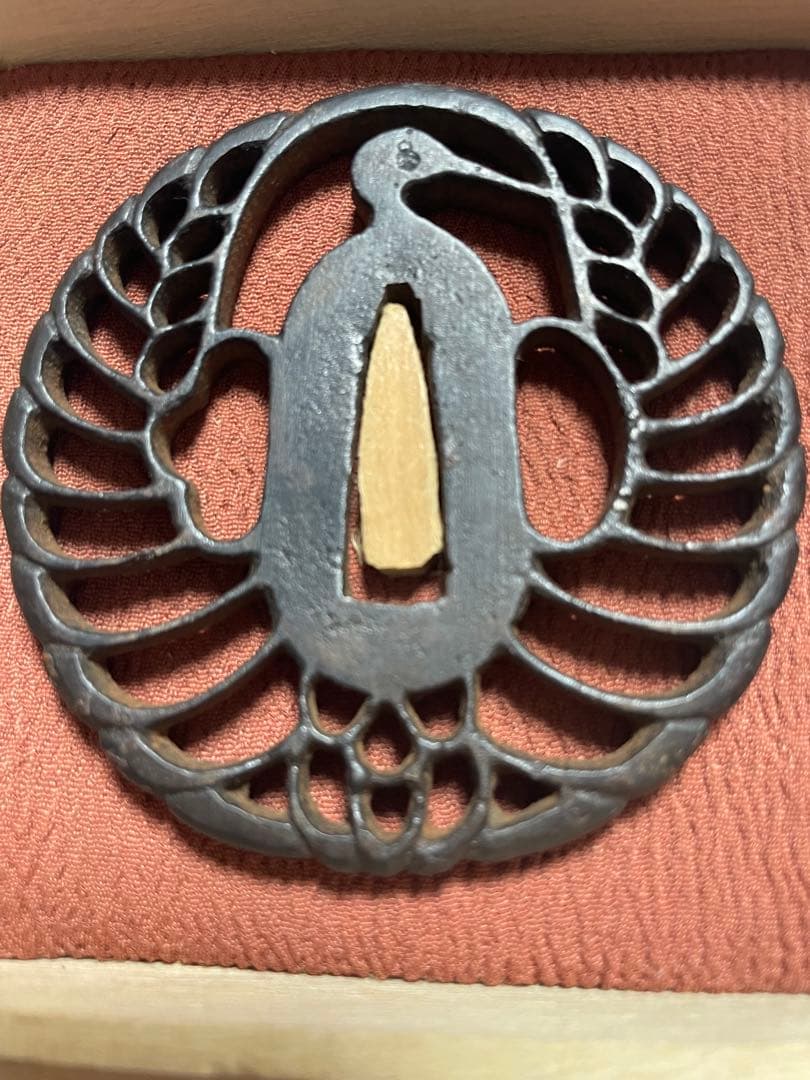 鍔　江戸時代鉄鍔　鶴丸透かし鍔