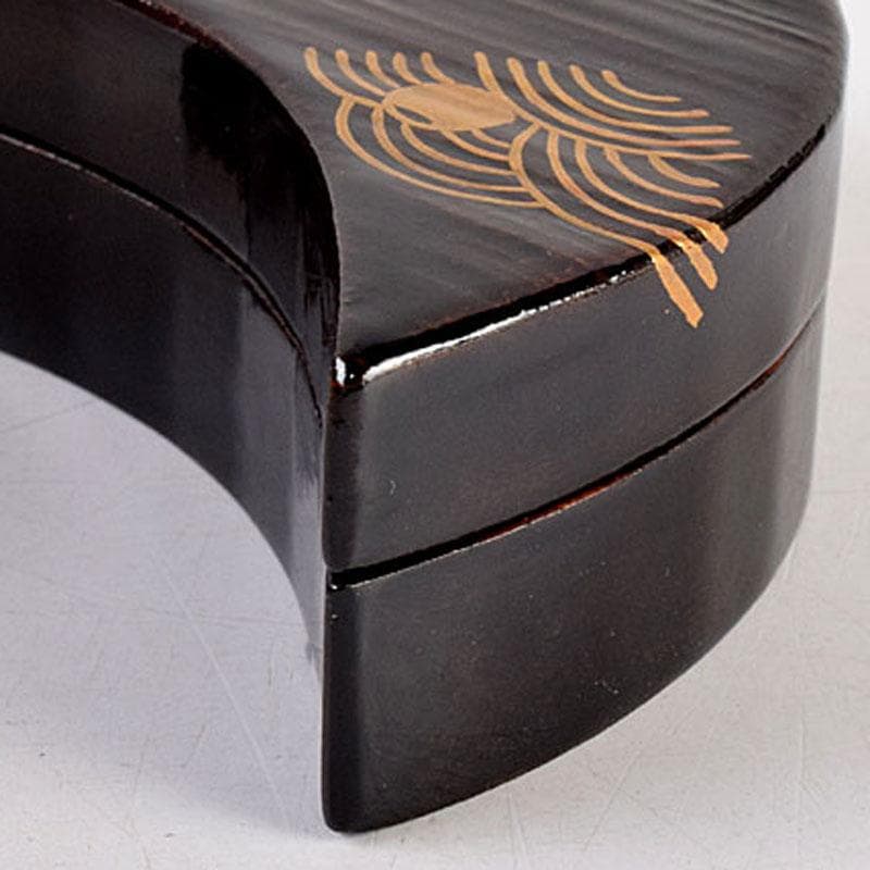 茶道具　道場宗廣作　黒一関塗　惺斉好　青海波壷々　月香合　共箱　Z　8551