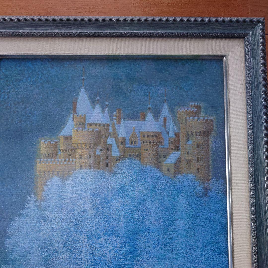 真作保証 肉筆 福田 實 シャベネ点描風景画 油彩F8絵画油絵油彩画