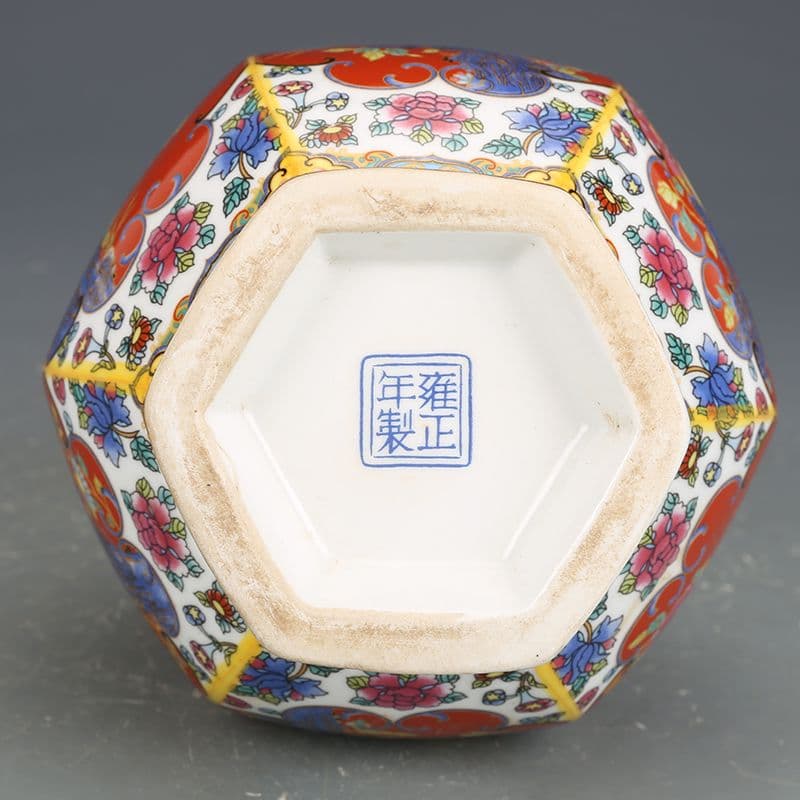 エナメル色磁器花鳥瓶  景徳鎮 陶磁器 装飾品 現代工芸品 美術品 置物