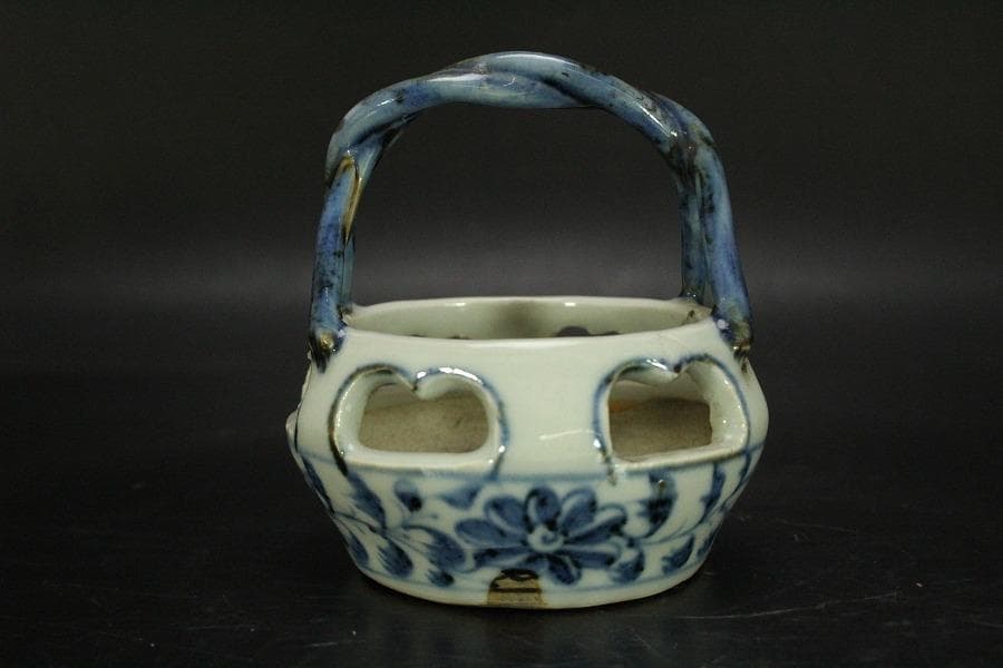 中国美術 青花 手付 器(HA512)