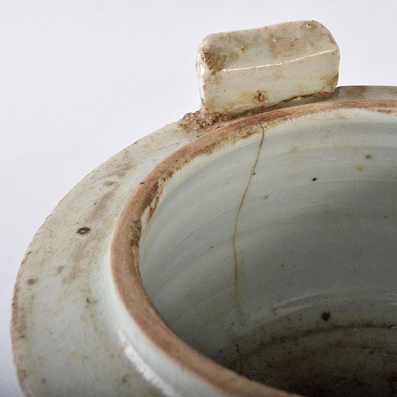 朝鮮美術 李朝 白磁 双耳香炉 唐木蓋付 U R8373 - メルカリ