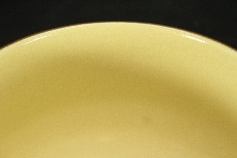 茶道具 清水焼 色絵 波松絵 茶碗 在印(A603)