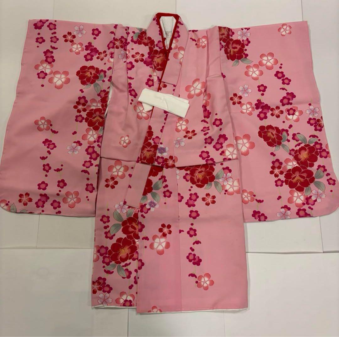 七五三　3歳女の子　着物セット　可愛いピンク　華やか桜　梅　新品