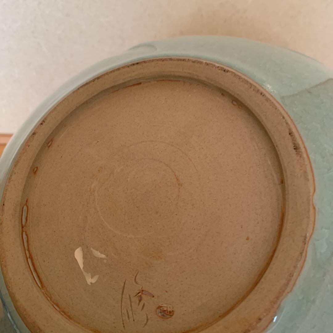 肥後高田焼　青木修の彫紋壷