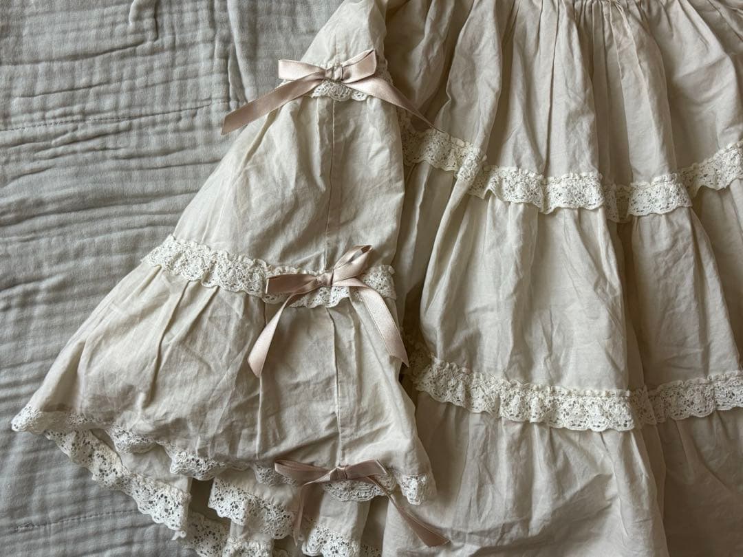 morphose 無地3段ティアードスカートレース原宿ロリータかわいい