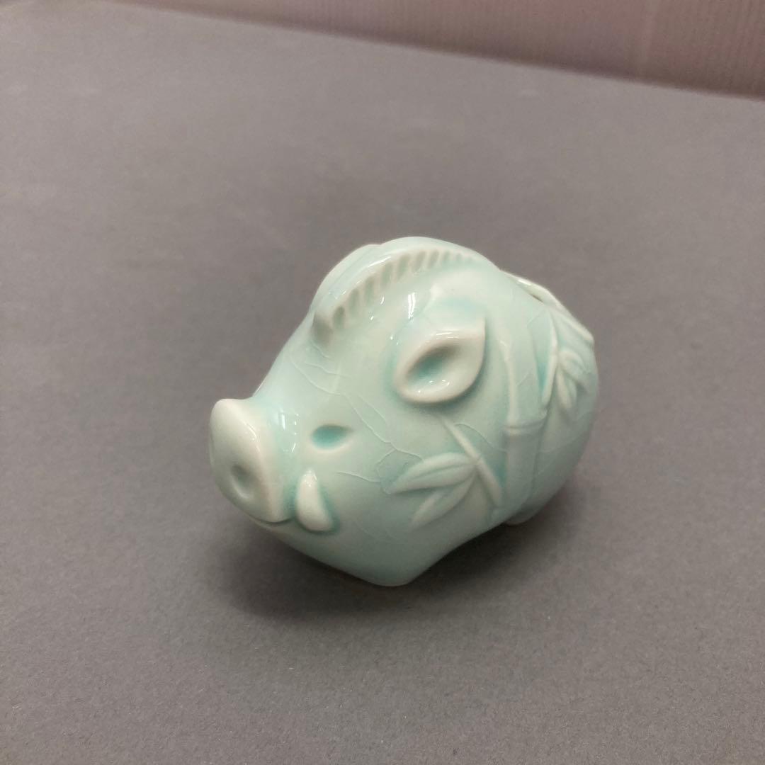 骨董品 青磁 干支 爪楊枝入れ S128ET