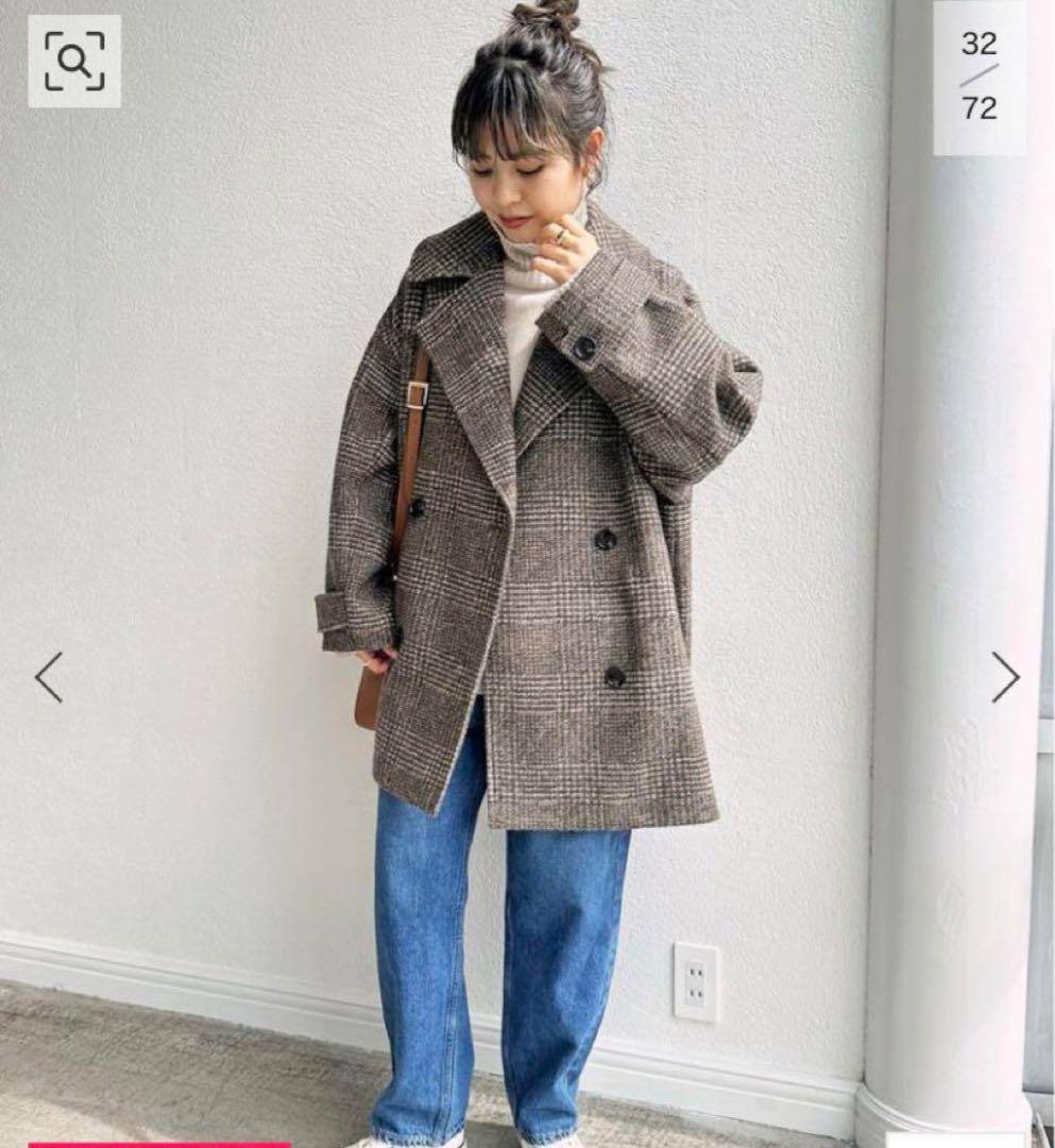 spick&span Wスライバーチェックハーフコート - メルカリ