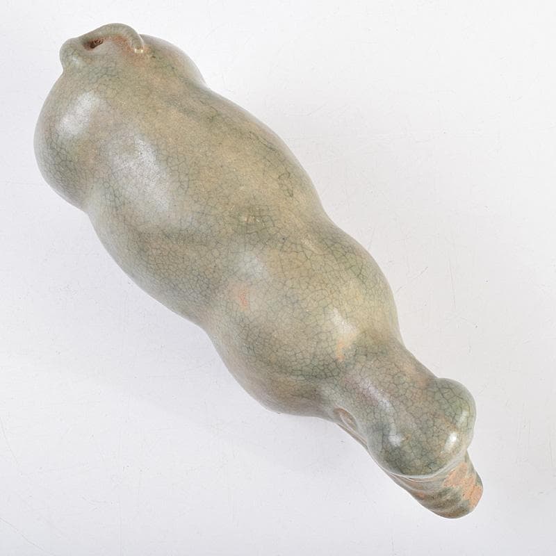 中国 龍泉窯 青磁 神獣 牛 置物 C R9319