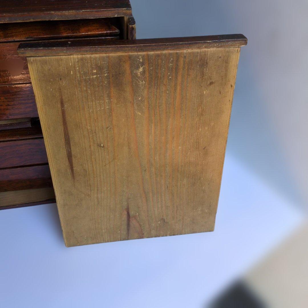 骨董品 訳あり 昔のオカモチ？木製収納箱