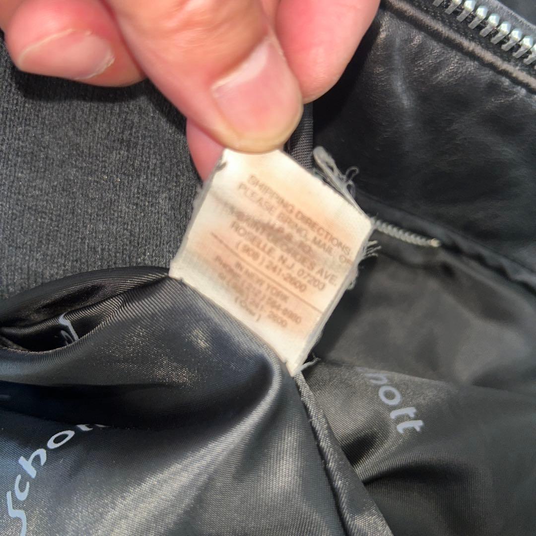 Schott シングルライダース 黒 レザー 36 ライナー、ハンガー付141