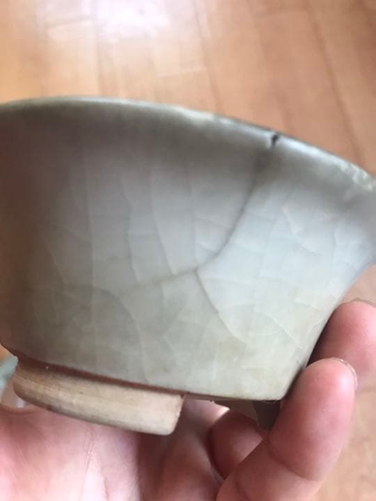 盆栽鉢 希少盆栽鉢青磁氷裂貫入丸鉢2個、白乳鉢の