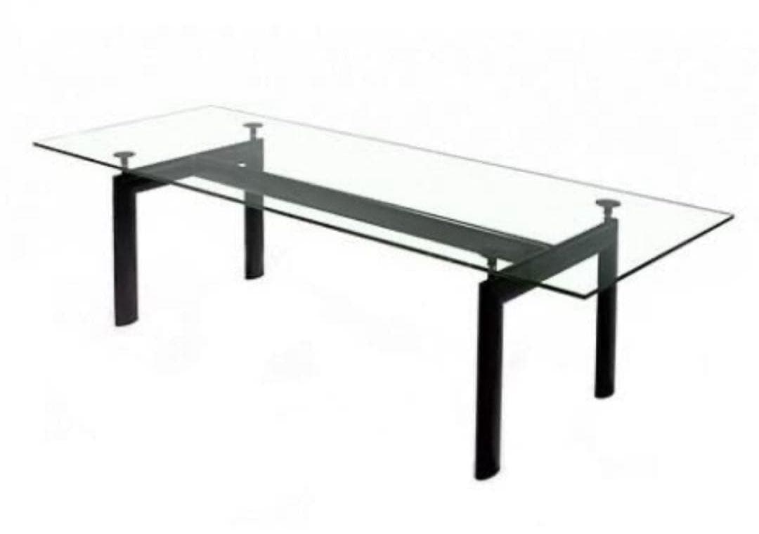 【LC6 ★引取り限定】ガラス天板ダイニングテーブル　リプロダクト品