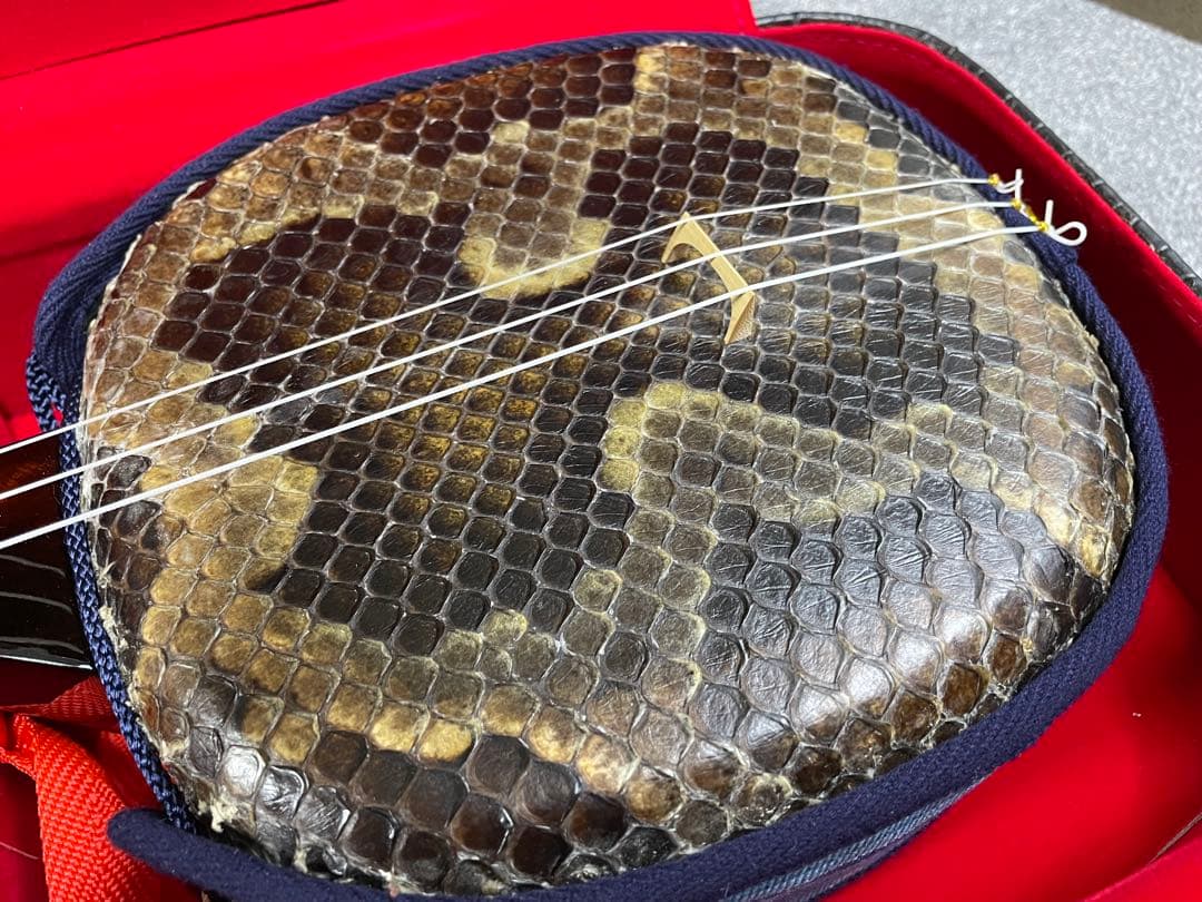 本皮1枚張り 高級カミゲン 沖縄三線 三線組合/伝統工芸士-仲嶺盛文