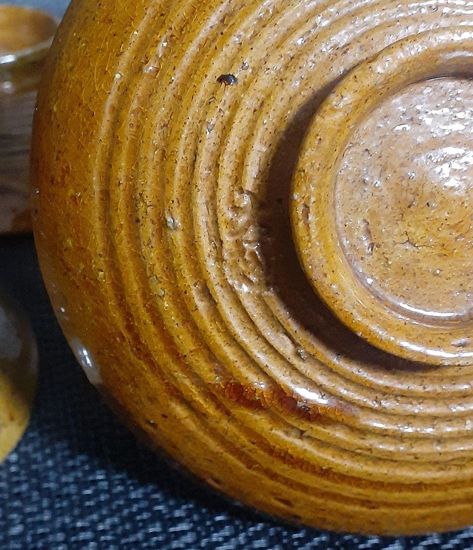 【時代古作品】明治時代　大樋焼　見込みに【寿】字　小皿　菓子皿　5客　茶道具