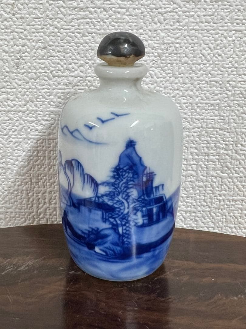 中国古美術　鼻煙壺　染付　倉庫整理品　H77-2