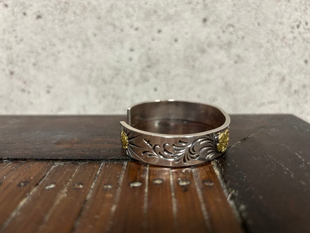 goro's 特注オーダー品 唐草ダブルローズ バングル/M/ゴローズ