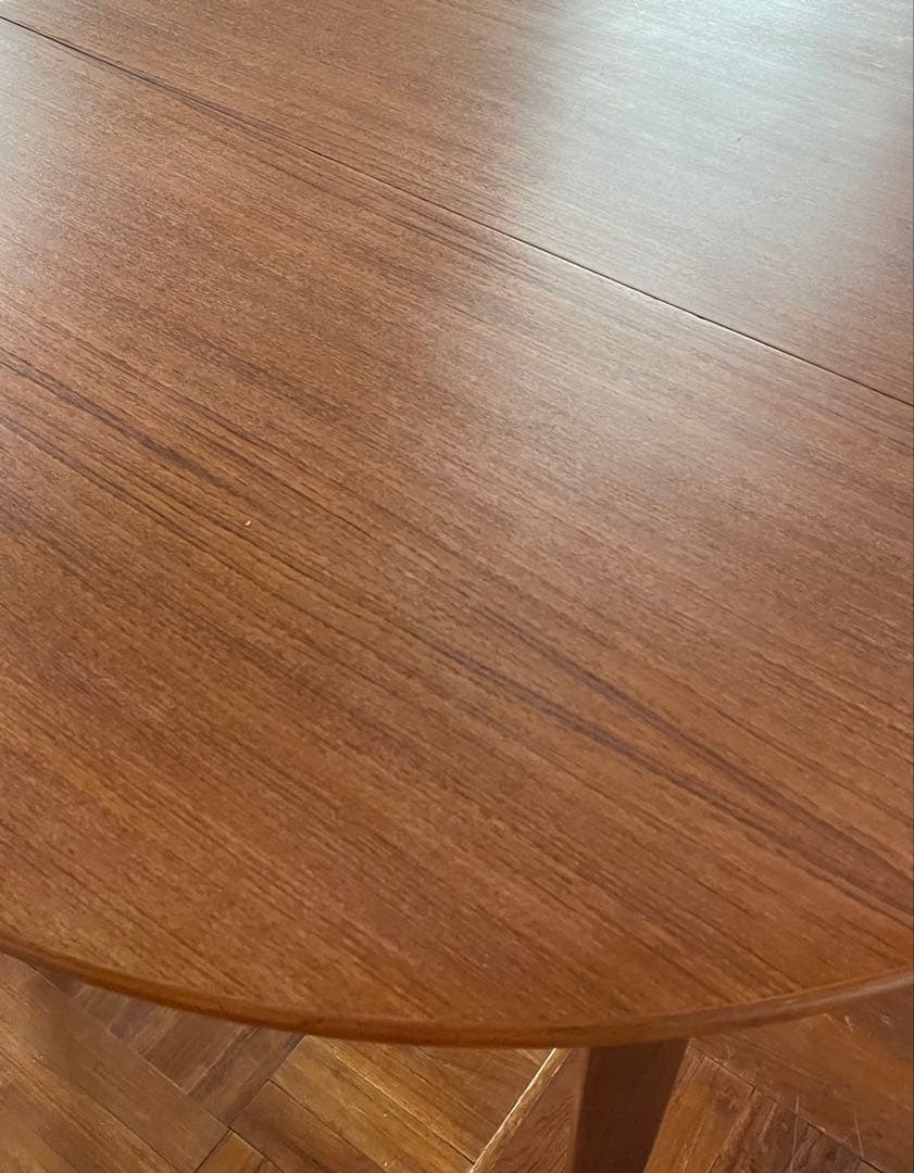 北欧 デンマーク ヴィンテージ チーク エクステンション ラウンド テーブル