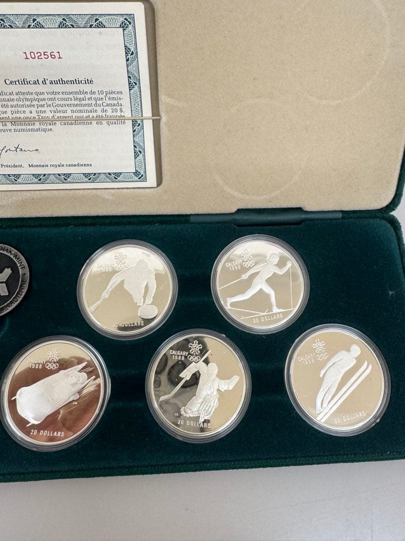 希少】カナダカルガリーオリンピック 記念銀貨 1988年 10枚セット
