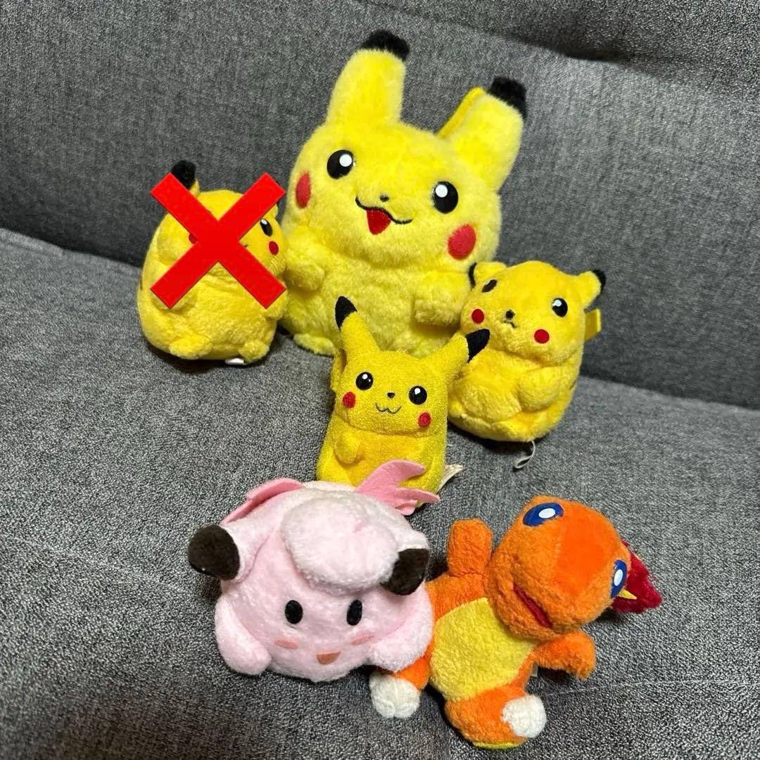 希少　TOMY ポケモン♡ピカチュウ　ヒトカゲ　ピッピぬいぐるみ合計5匹　レトロ