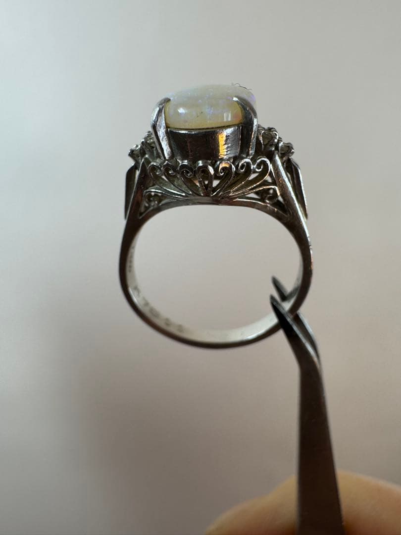 宝石 指輪天然ダイヤモンド Pt900刻印サイズ、8.00mm x9.90mm