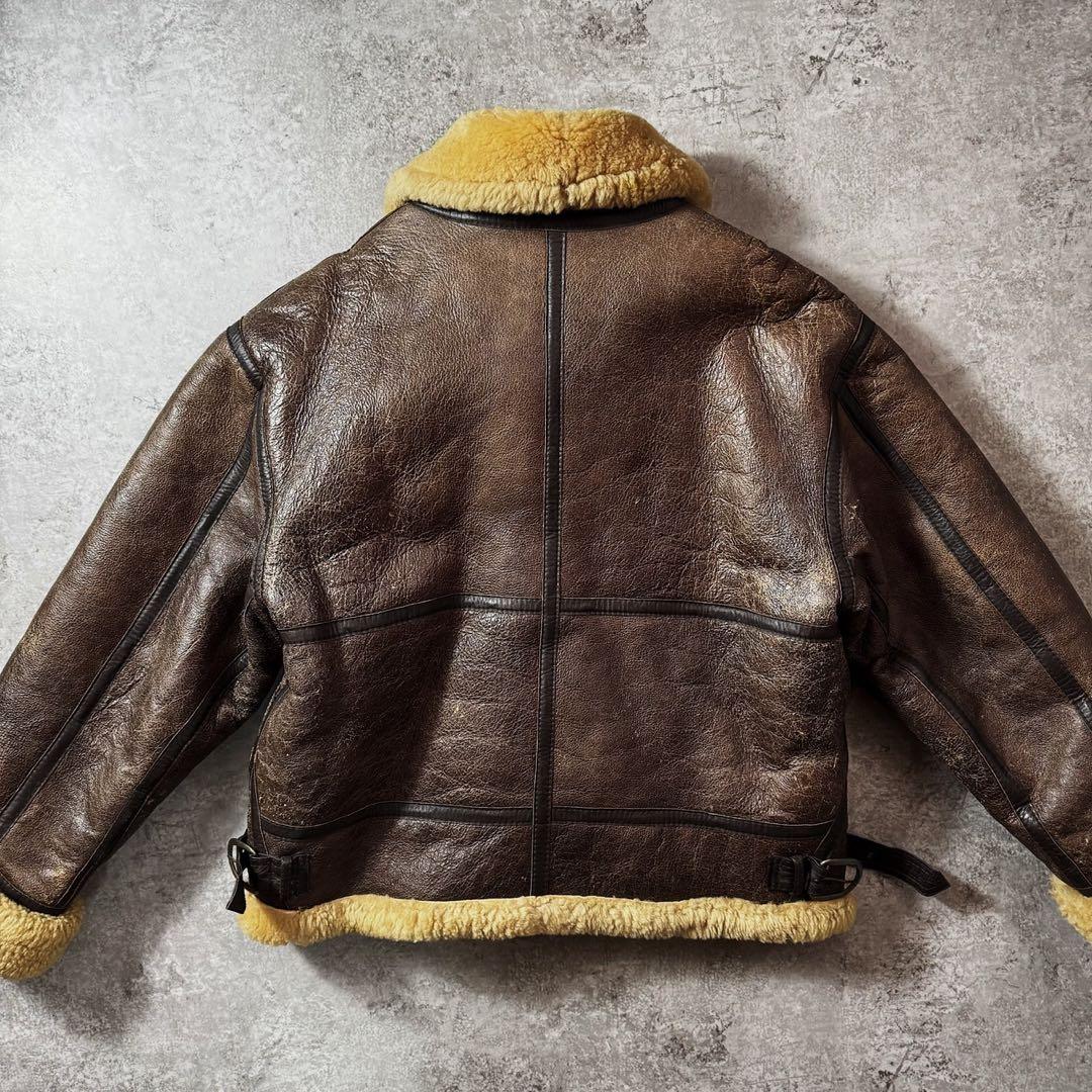 超希少】名作 90s リアルムートン B-3 レザージャケット - メルカリ