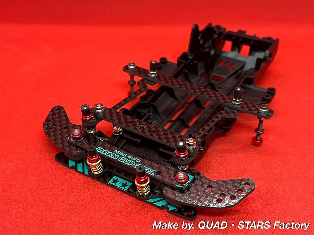 ミニ四駆・VZ用】2軸ATピボットバンパー＋フロント提灯 2022／カーボン