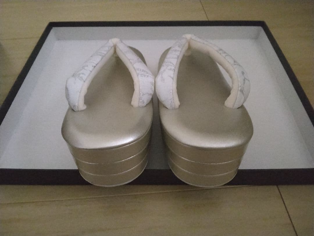 アイボリー 和装用バッグと草履セット