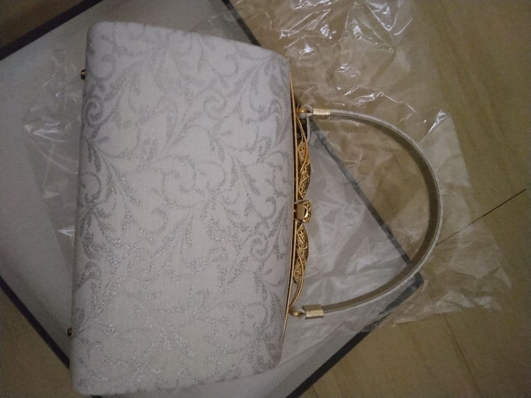 アイボリー 和装用バッグと草履セット